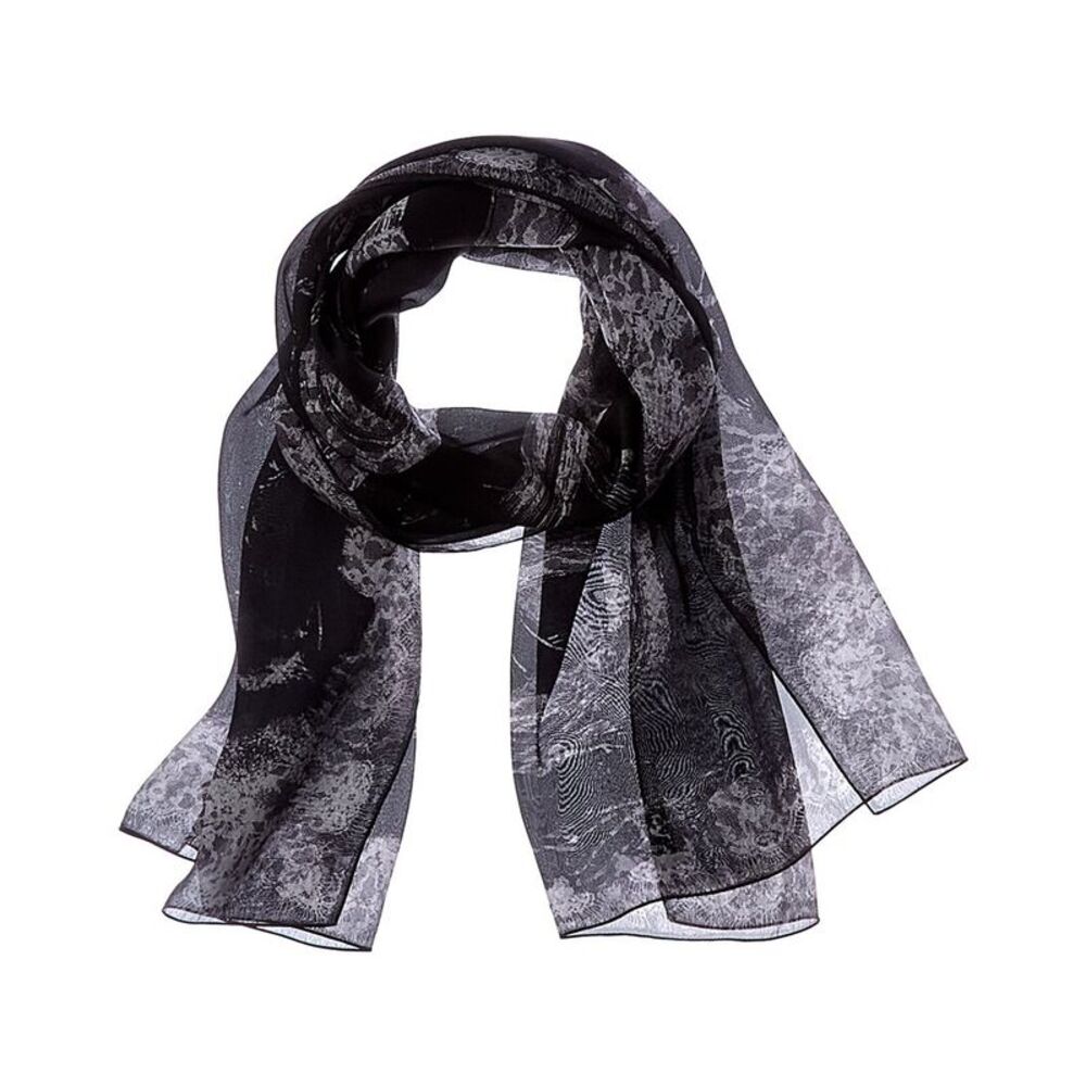 Jimmy Choo Logo Silk Scarf, Black